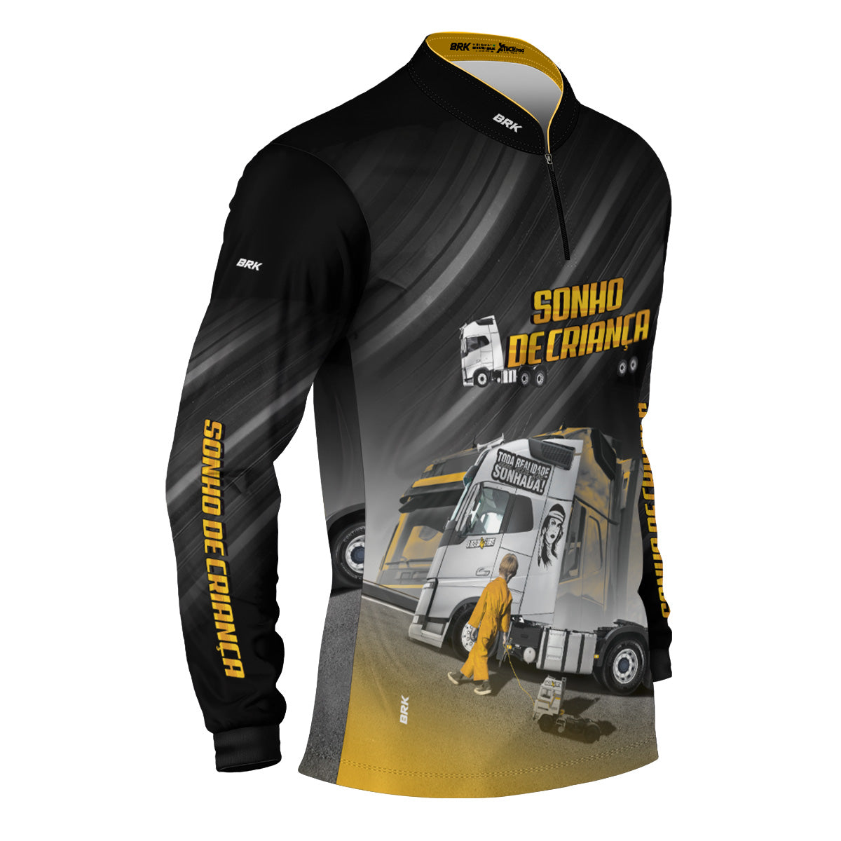 Camisa de Caminhão Brk para Caminhoneiro Carreta Sonho de Criança com Proteção Solar UV50+