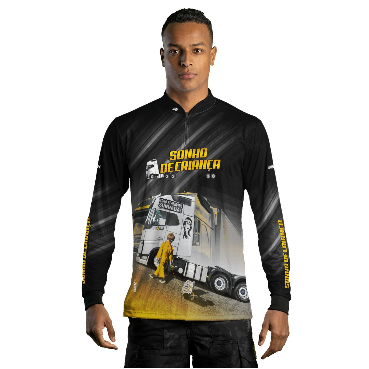 Camisa de Caminhão Brk para Caminhoneiro Carreta Sonho de Criança com Proteção Solar UV50+