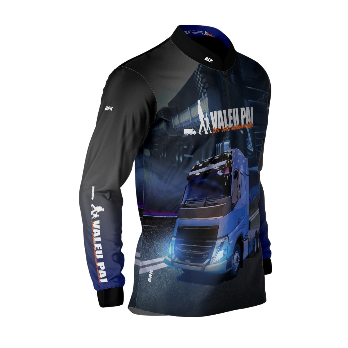 Camisa de Caminhão Brk Valeu pai pelos seus ensinamentos com Proteção Solar UV50+