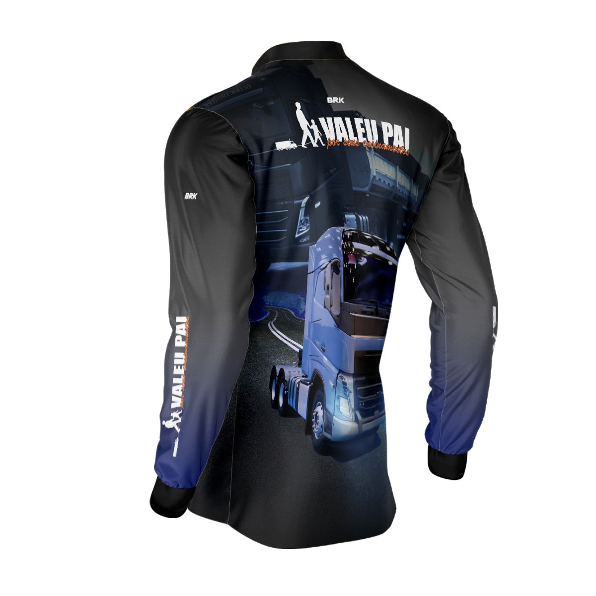 Camisa de Caminhão Brk Valeu pai pelos seus ensinamentos com Proteção Solar UV50+