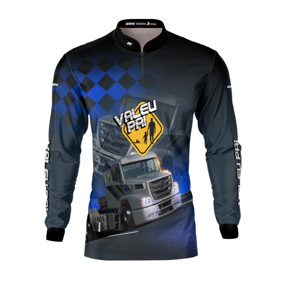 Camisa de Caminhão Brk Caminhão Valeu Pai com Proteção Solar UV50+