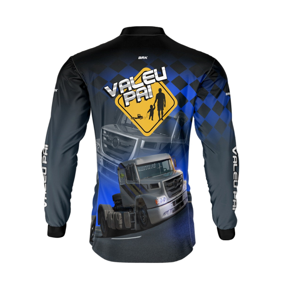 Camisa de Caminhão Brk Caminhão Valeu Pai com Proteção Solar UV50+