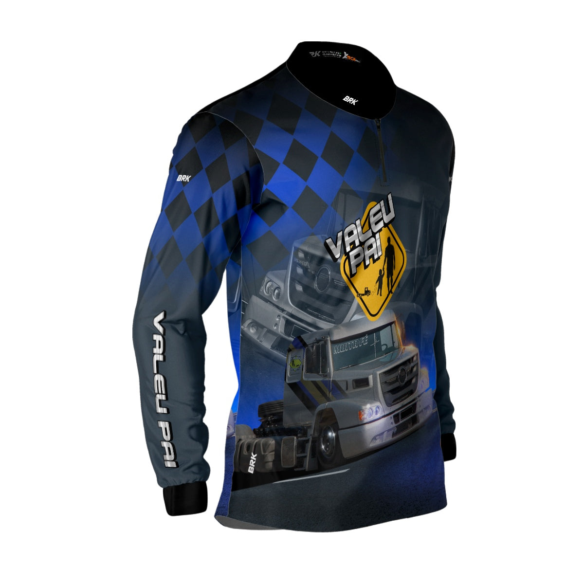 Camisa de Caminhão Brk Caminhão Valeu Pai com Proteção Solar UV50+