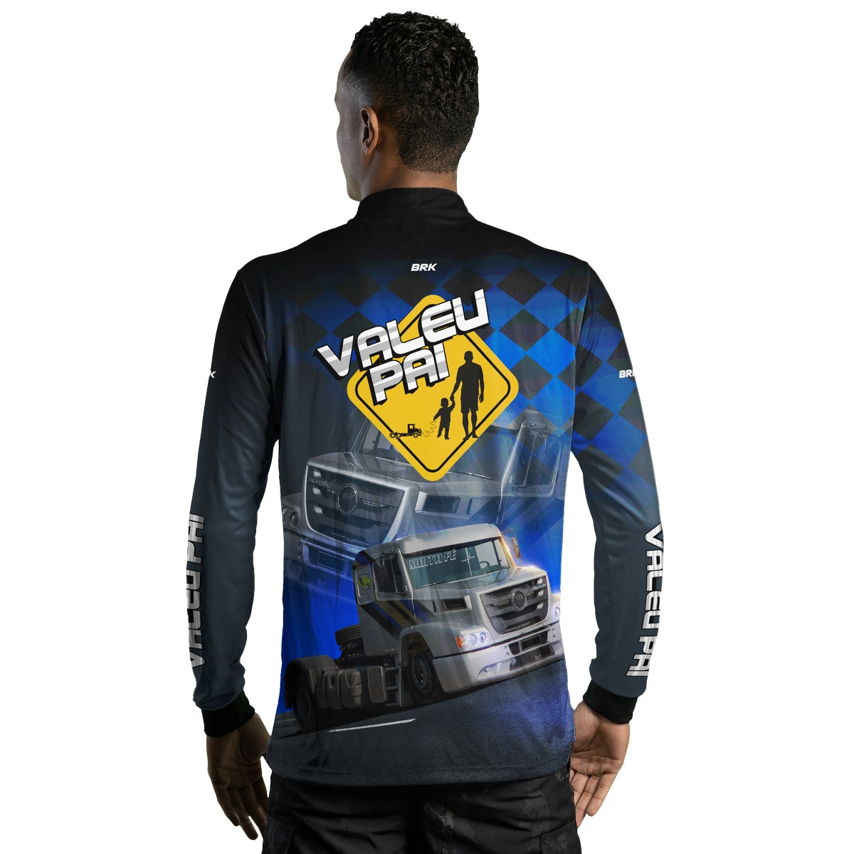Camisa de Caminhão Brk Caminhão Valeu Pai com Proteção Solar UV50+