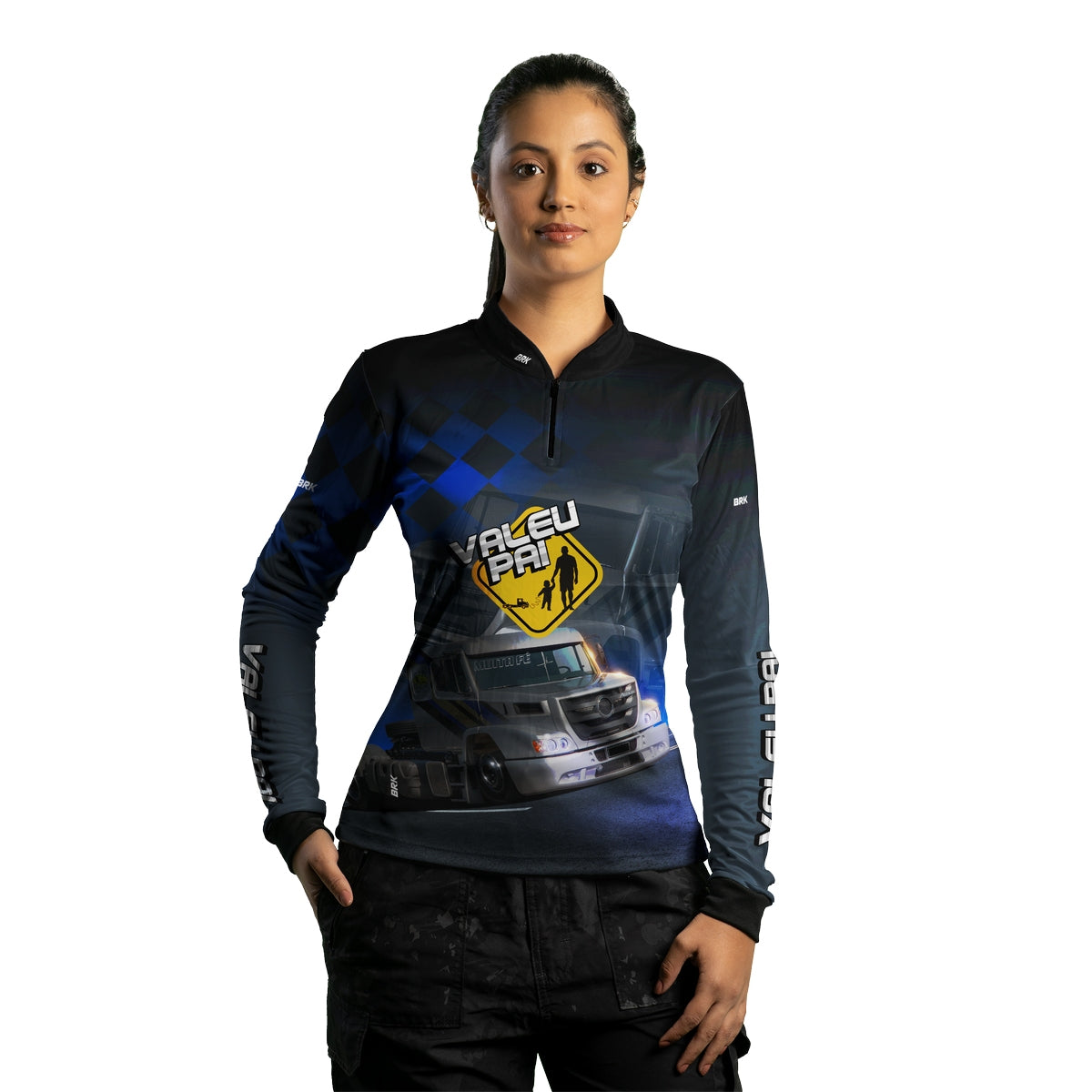 Camisa Feminina Brk Caminhão Valeu Pai com Proteção Solar UV50+