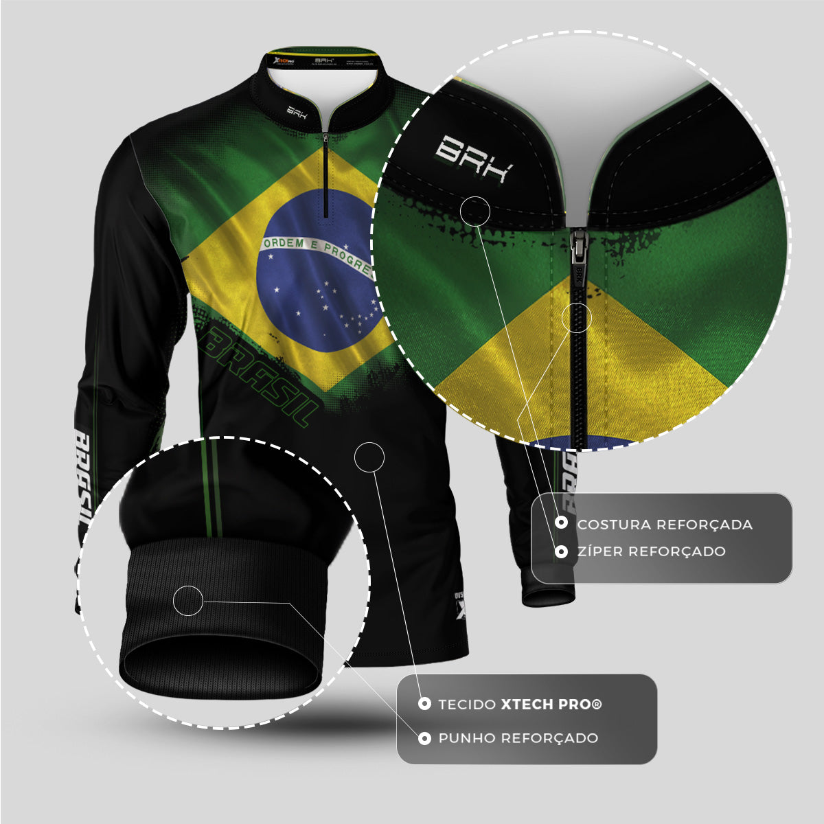 Camisa Agro Brk Bandeira do Brasil com Proteção Solar UV50+