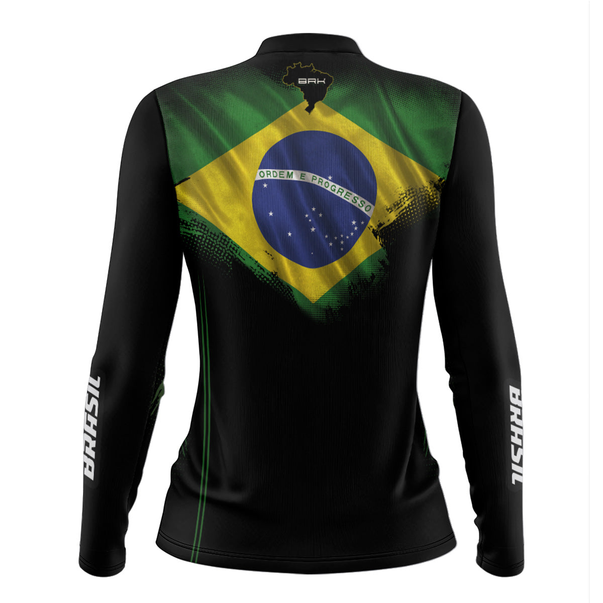Camisa Feminina Brk Bandeira do Brasil com Proteção Solar UV50+