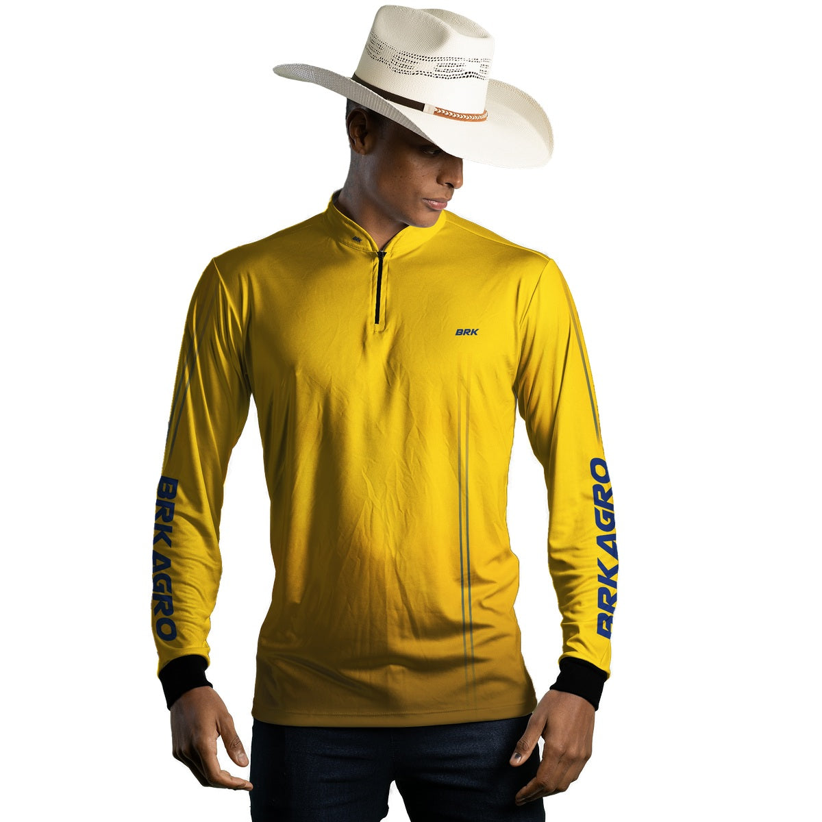 Camisa Agro Brk Básica NH Clean Amarela com Proteção Solar UV50+