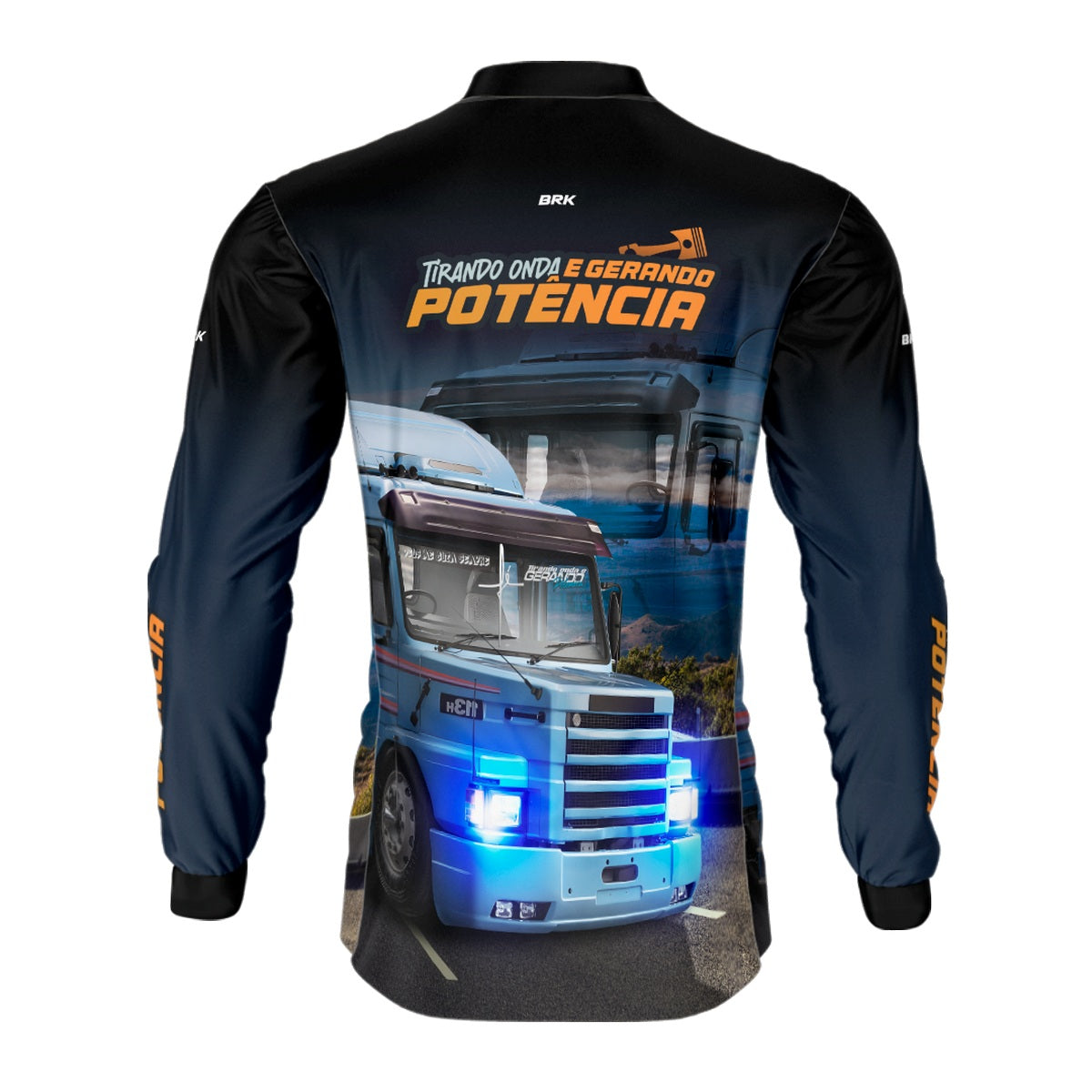 Camisa de Caminhão Brk Caminhão Tirando Onda E Gerando Potência com Proteção Solar UV50+