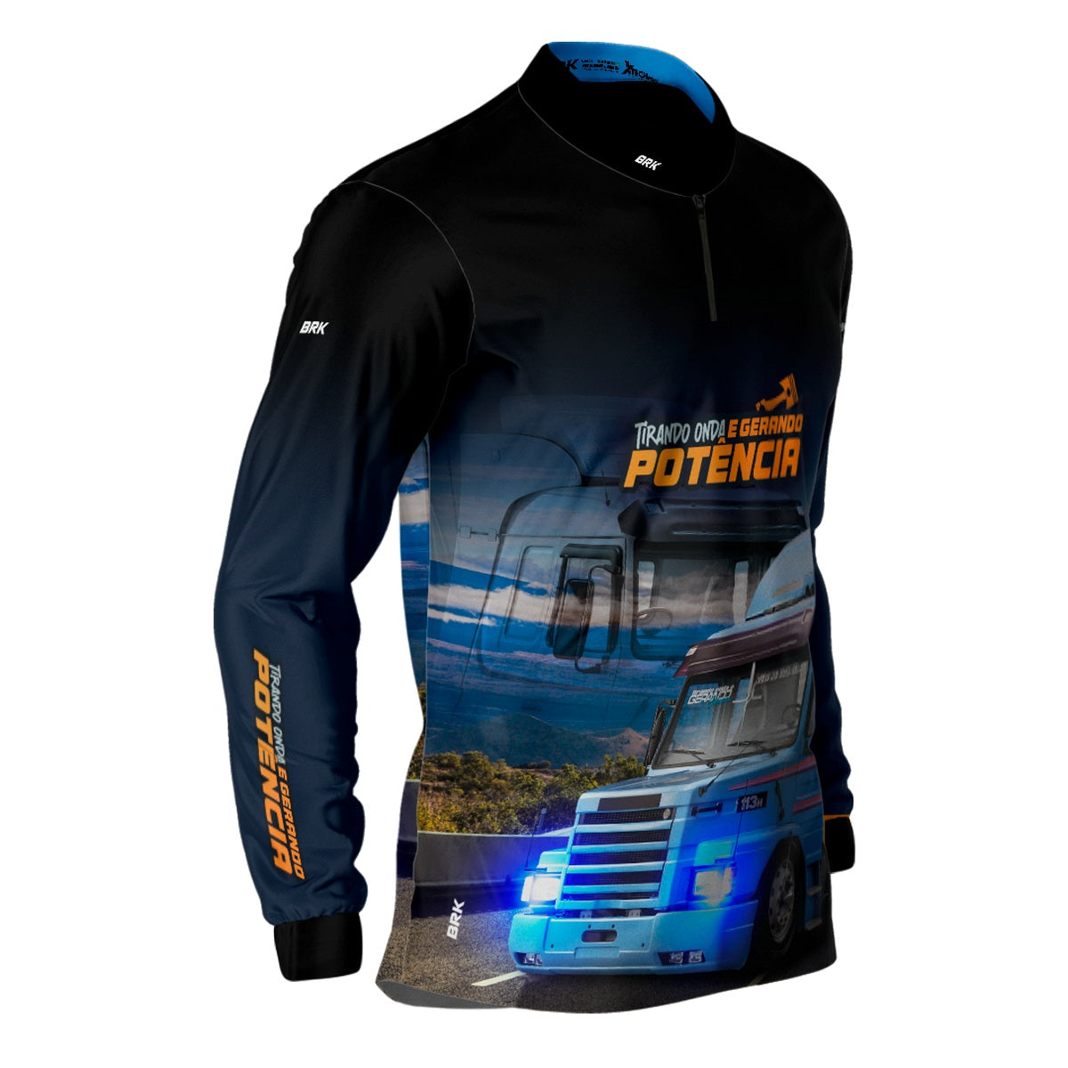 Camisa de Caminhão Brk Caminhão Tirando Onda E Gerando Potência com Proteção Solar UV50+