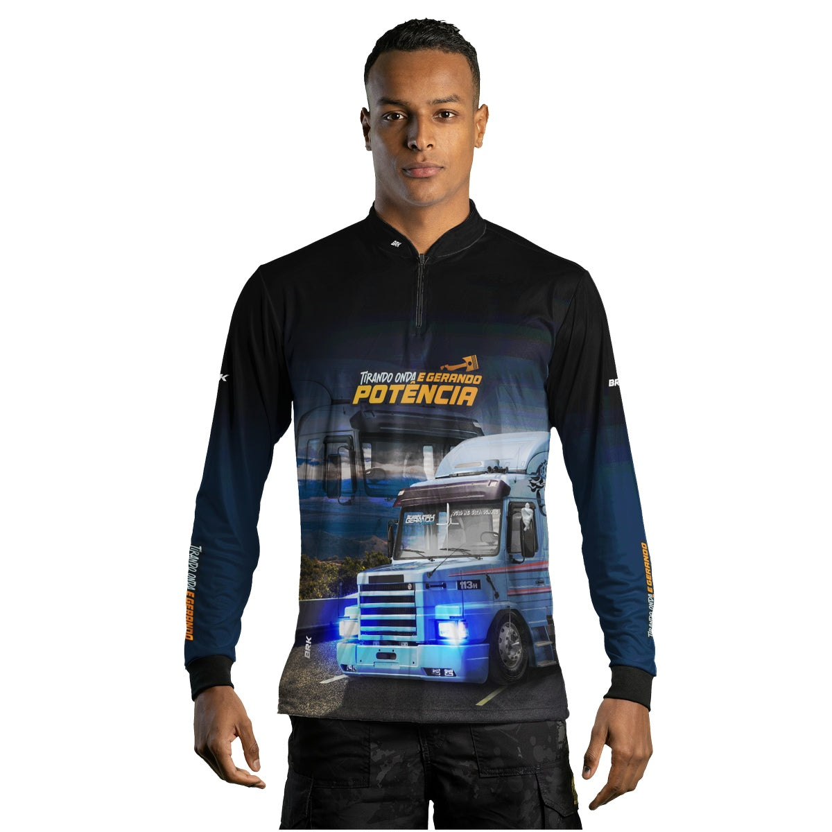 Camisa de Caminhão Brk Caminhão Tirando Onda E Gerando Potência com Proteção Solar UV50+