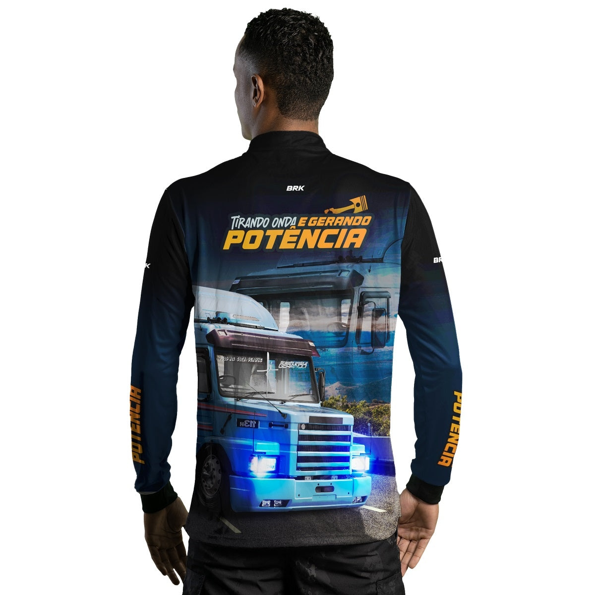 Camisa de Caminhão Brk Caminhão Tirando Onda E Gerando Potência com Proteção Solar UV50+