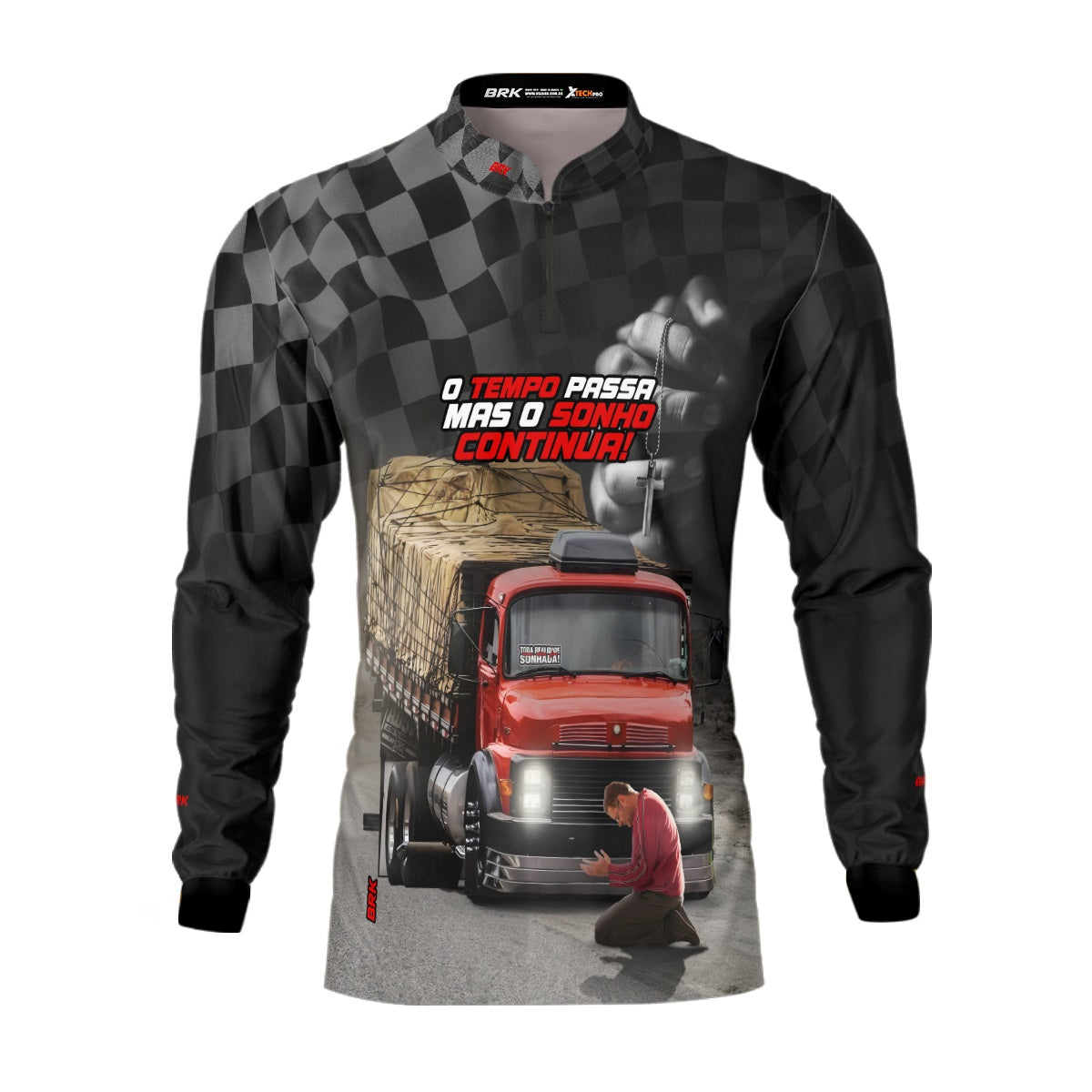 Camisa de Caminhão Brk O Tempo Passa Mas o Sonho Continua com UV50+