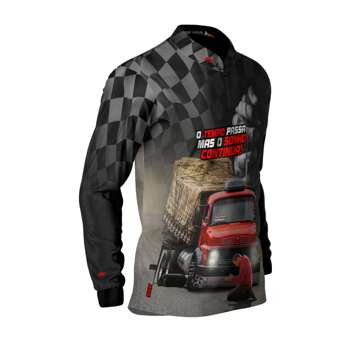 Camisa de Caminhão Brk O Tempo Passa Mas o Sonho Continua com UV50+