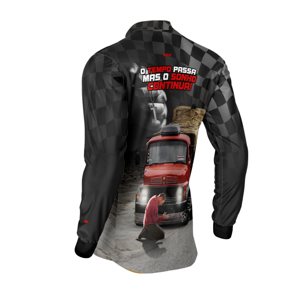 Camisa de Caminhão Brk O Tempo Passa Mas o Sonho Continua com UV50+