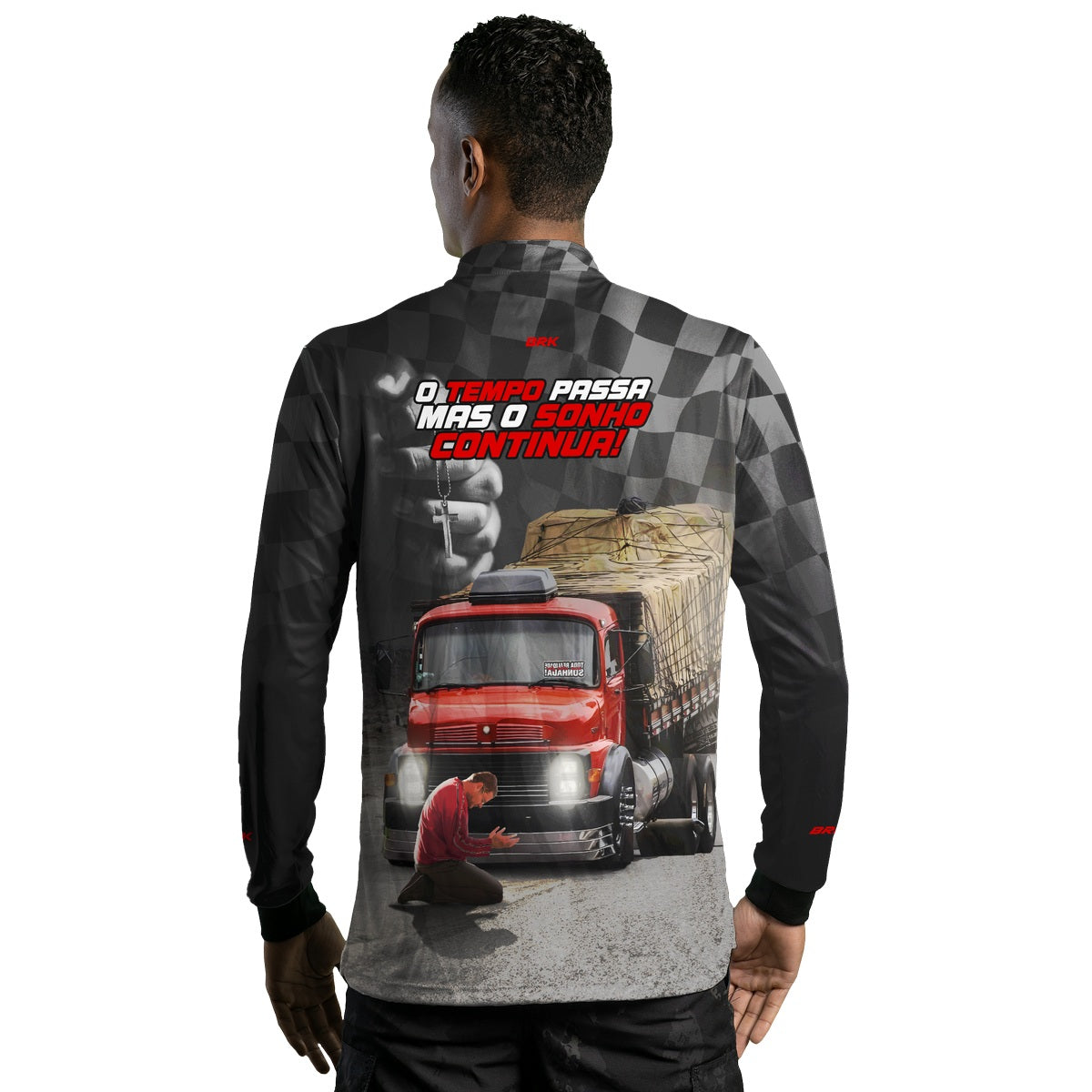 Camisa de Caminhão Brk O Tempo Passa Mas o Sonho Continua com UV50+