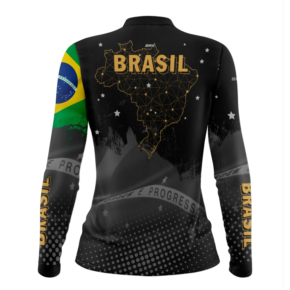 Camisa Feminina Brasil Preta com Proteção Solar UV50+