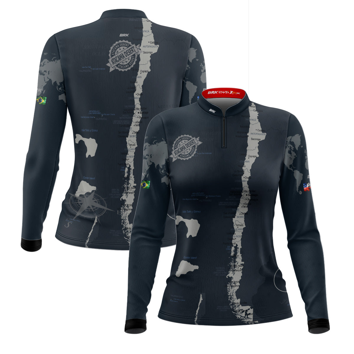 Camisa de Motociclismo Feminina Brk Expedição Atacama Chile com Proteção Solar UV50+