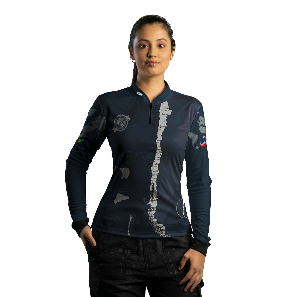Camisa de Motociclismo Feminina Brk Expedição Atacama Chile com Proteção Solar UV50+
