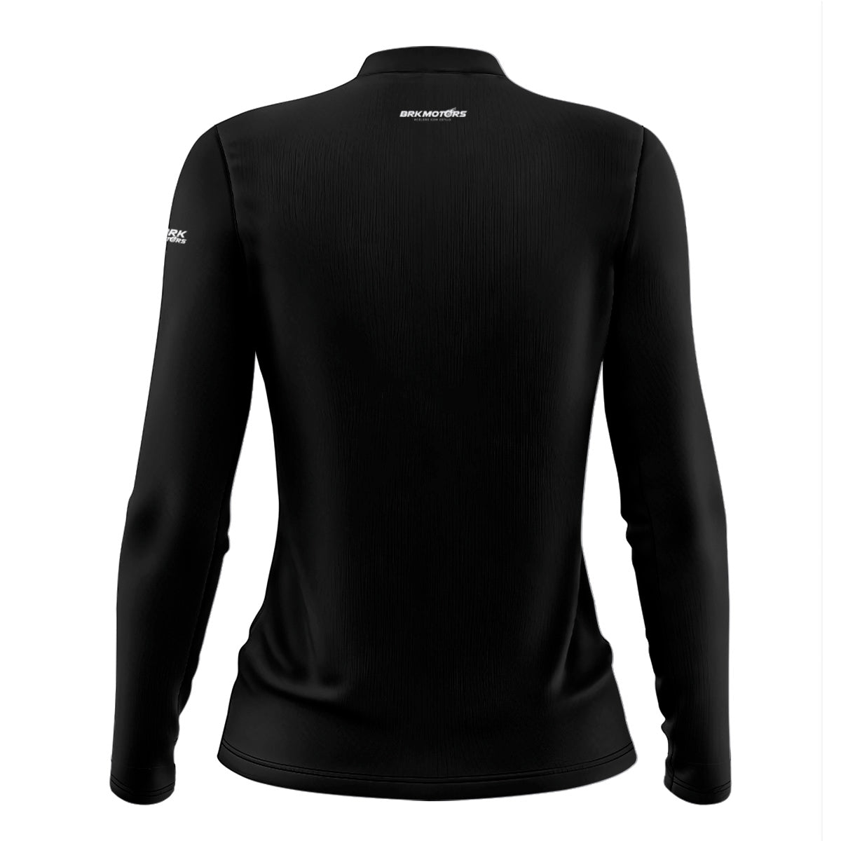Camisa de Motociclismo Feminina Brk Preta Básica com Proteção Solar UV50+