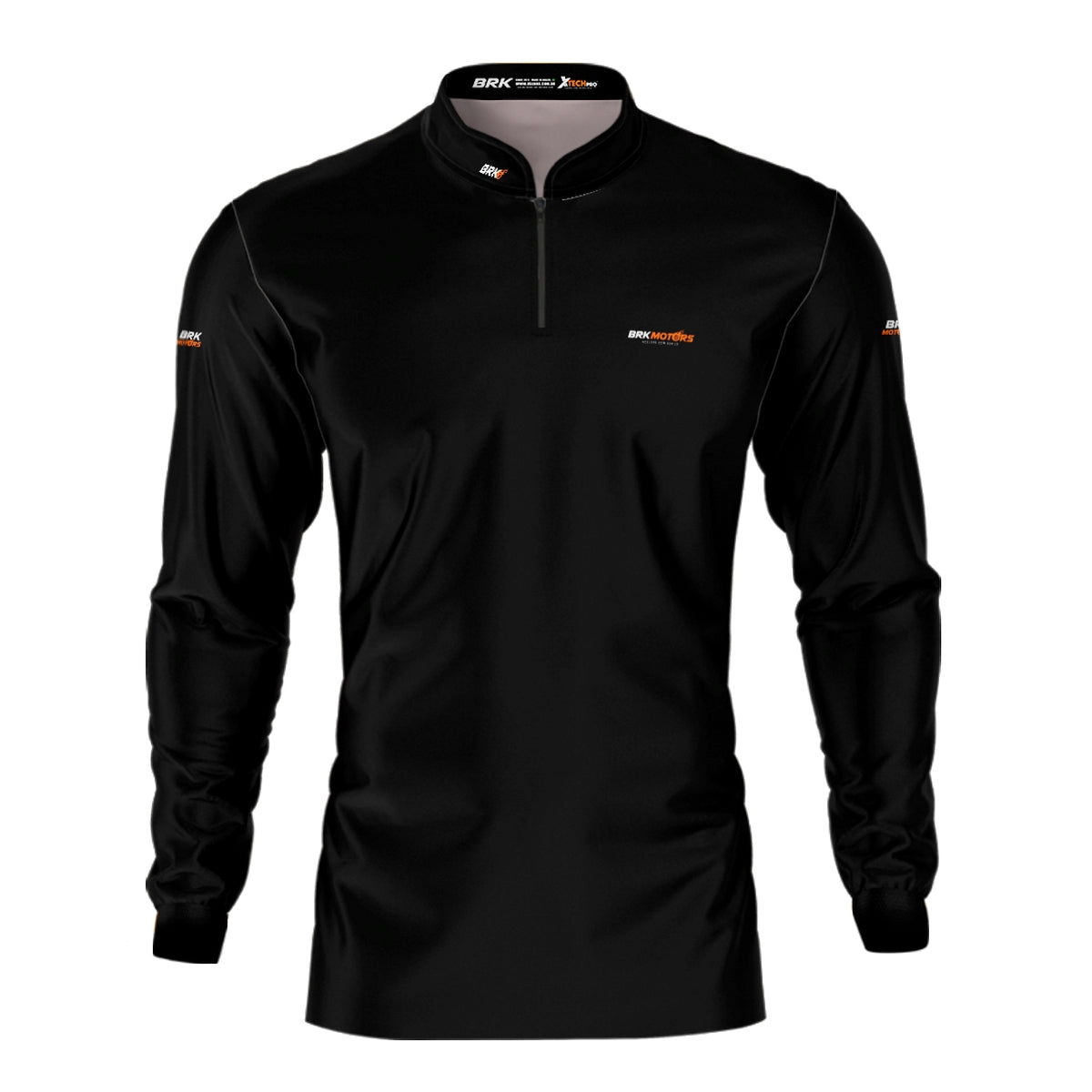 Camisa de Motociclismo Brk Preta Básica com Proteção Solar UV50+