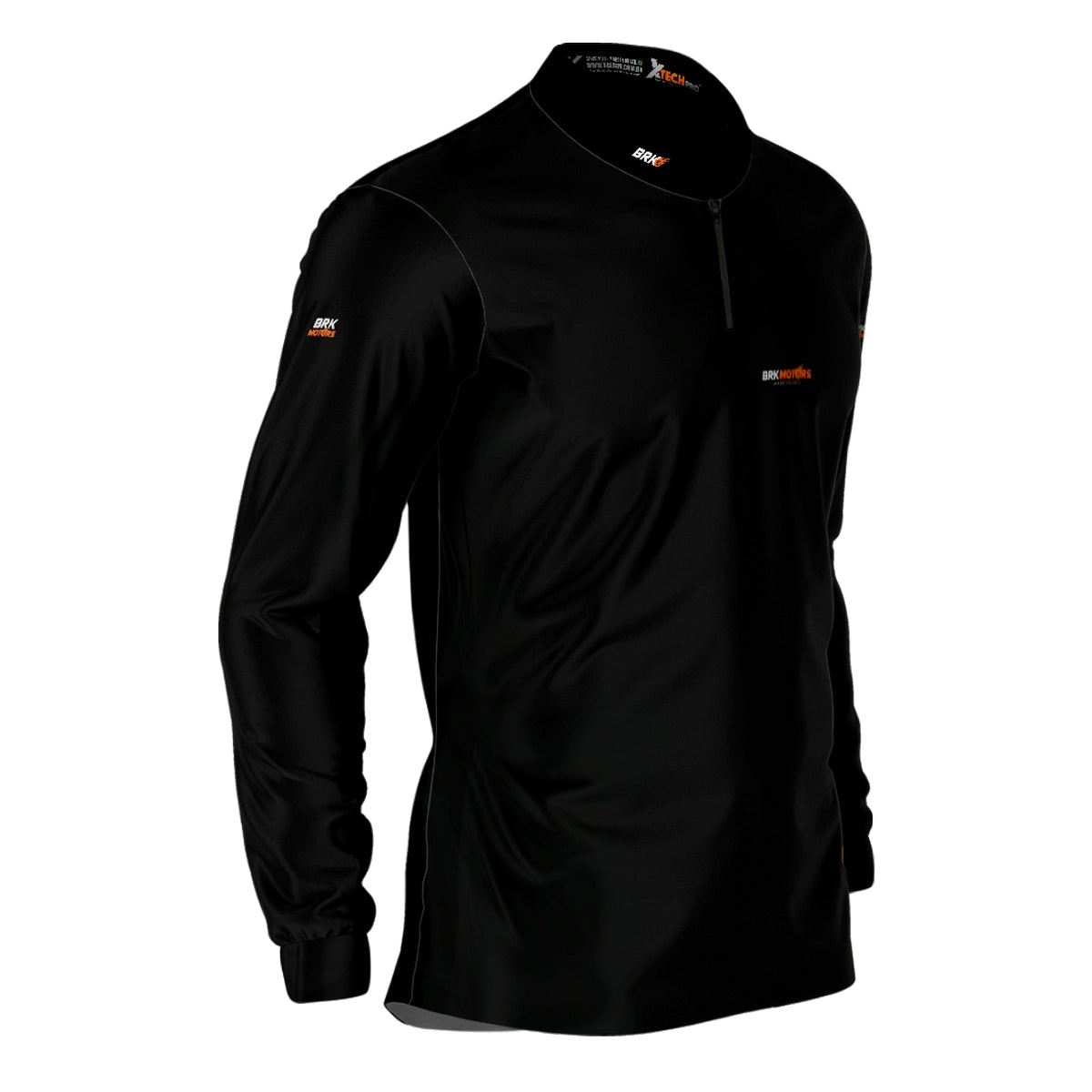 Camisa de Motociclismo Brk Preta Básica com Proteção Solar UV50+