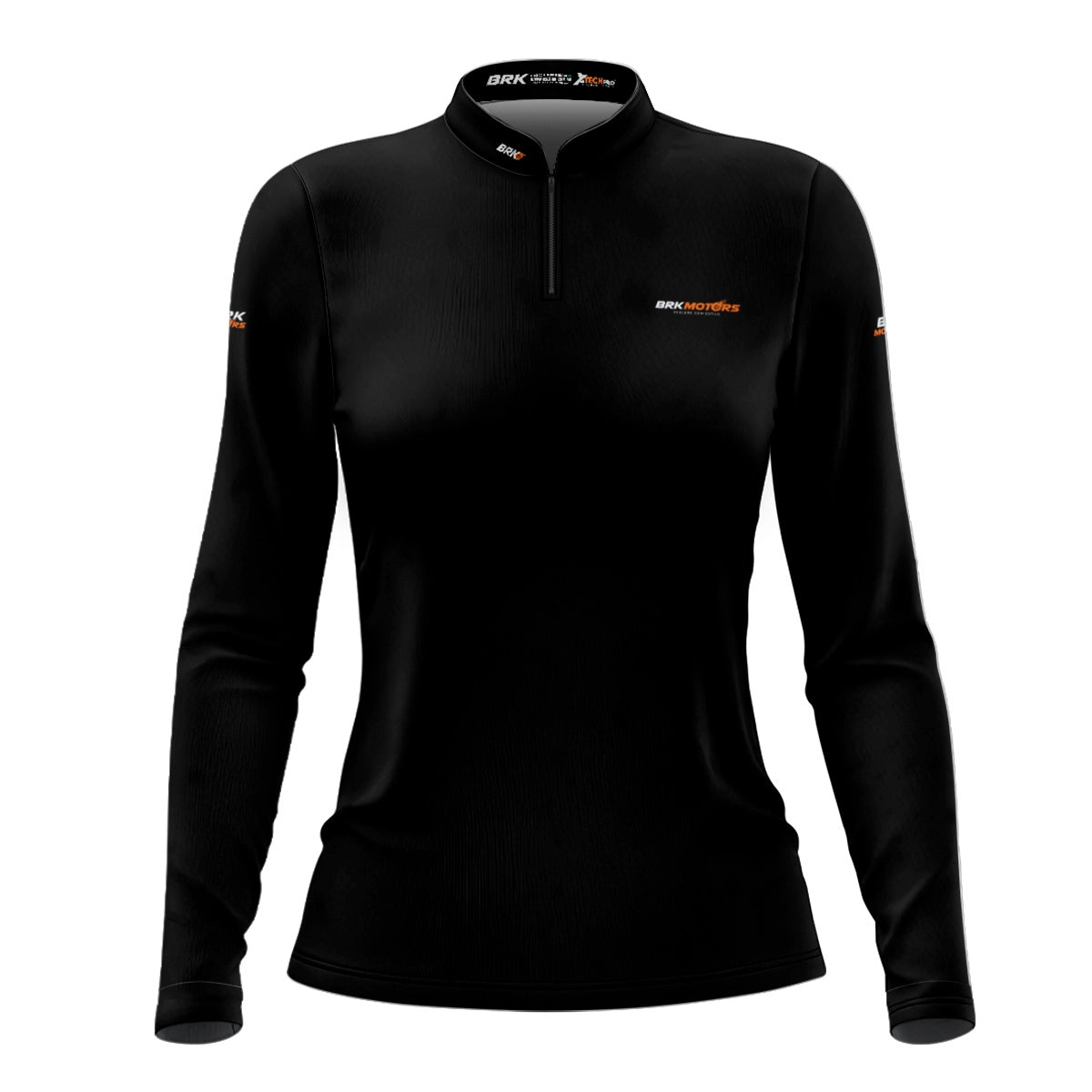 Camisa de Motociclismo Feminina Brk Preta Básica com Proteção Solar UV50+