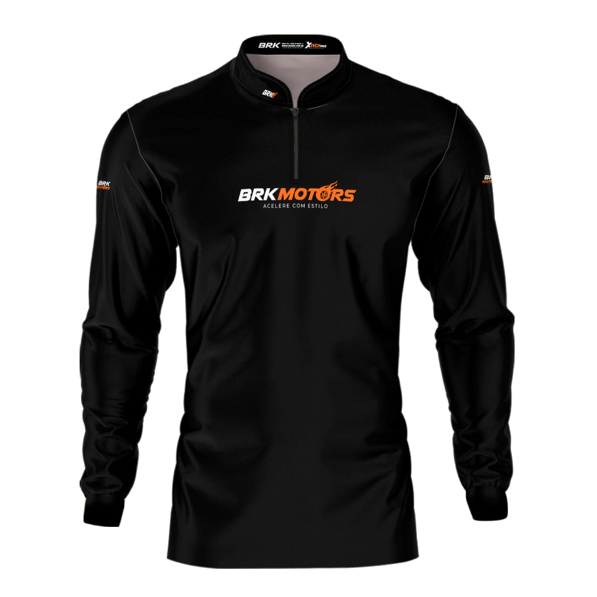 Camisa de Motociclismo Brk Preta Básica com Proteção Solar UV50+