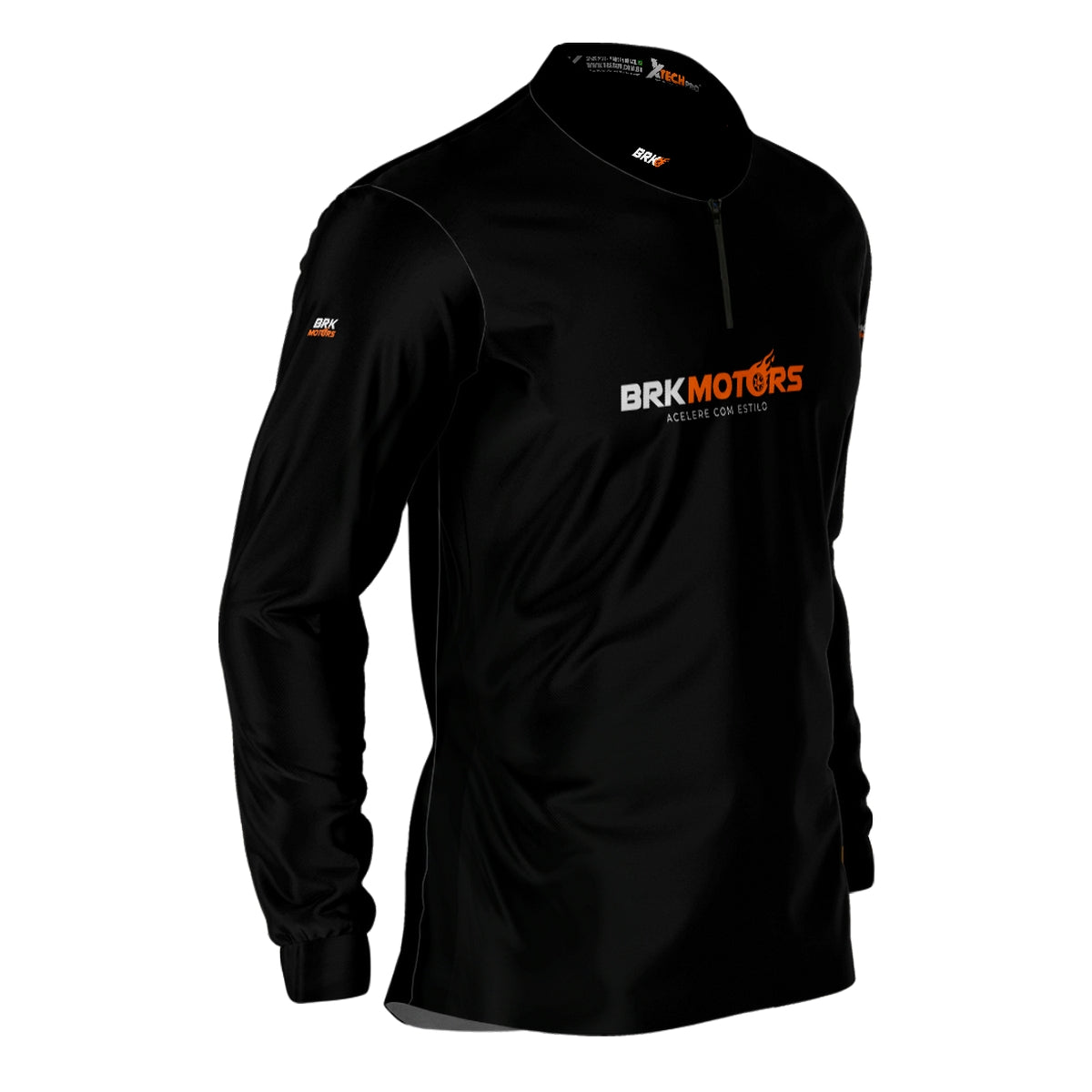 Camisa de Motociclismo Brk Preta Básica com Proteção Solar UV50+