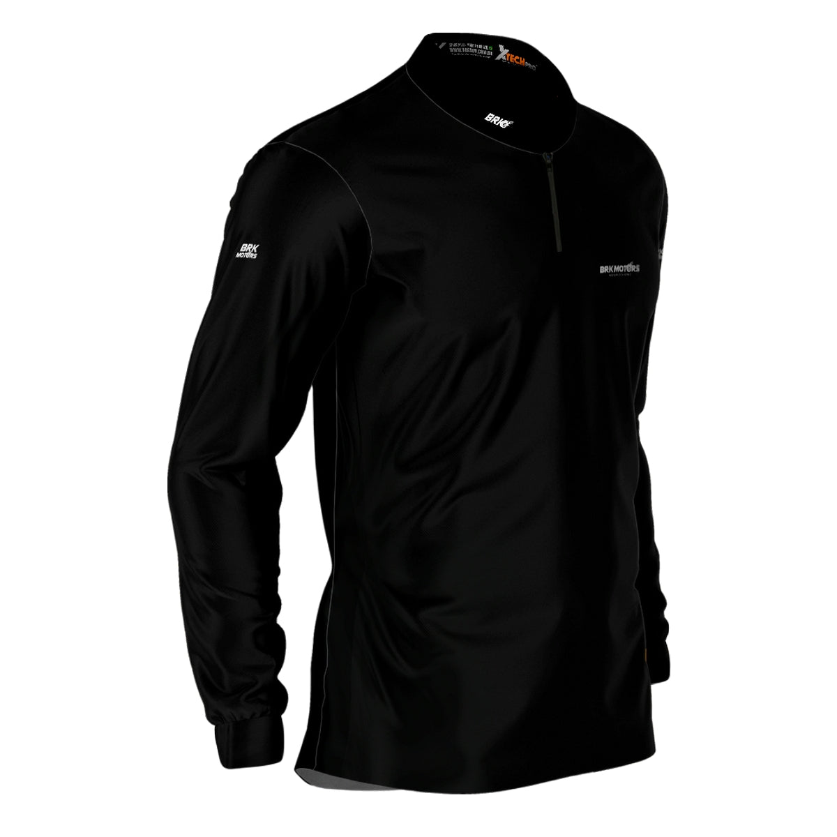 Camisa de Motociclismo Brk Preta Básica com Proteção Solar UV50+