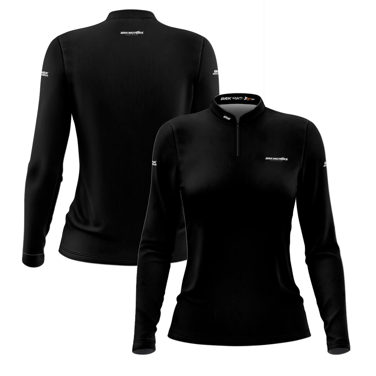 Camisa de Motociclismo Feminina Brk Preta Básica com Proteção Solar UV50+