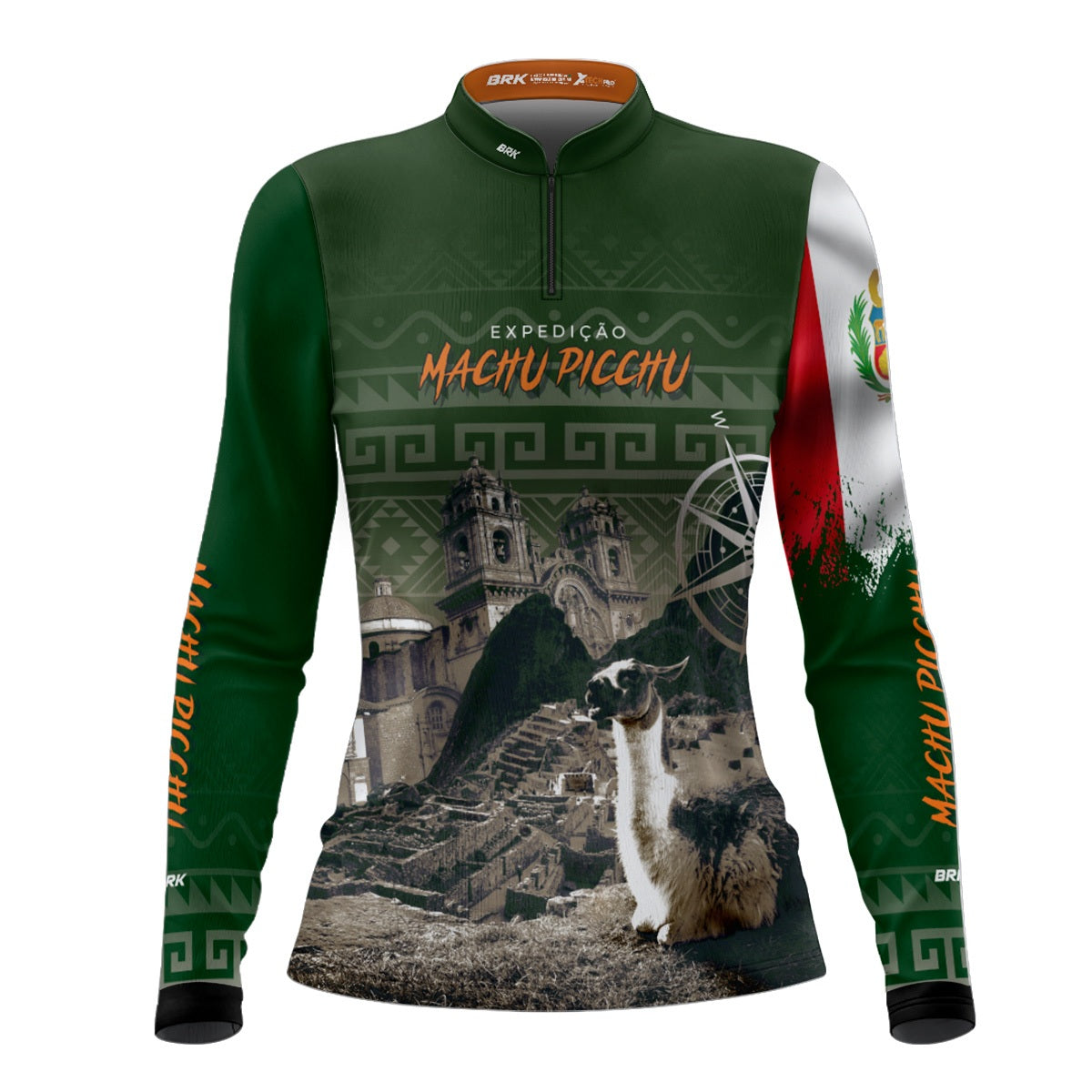 Camisa Feminina Brk Expedição Peru Machu Picchu Verde com Proteção UV50+