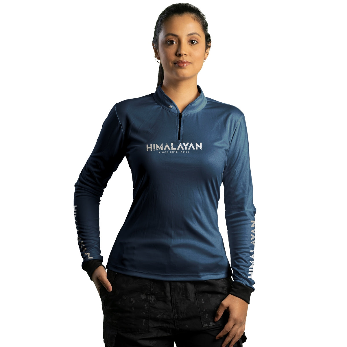 Camisa Feminina Motociclismo Brk Azul Himalayan com Proteção Solar UV50+