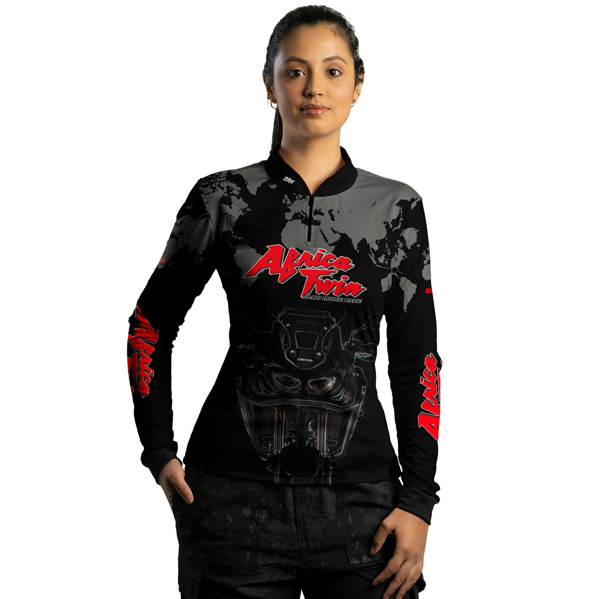 Camisa Feminina Motociclismo Brk Honda África Twin 1100 com Proteção Solar UV50+