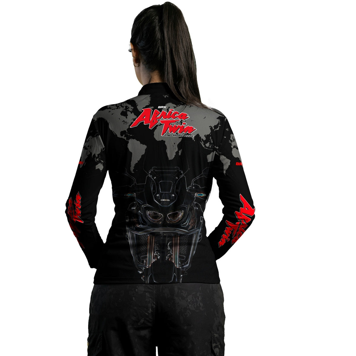 Camisa Feminina Motociclismo Brk Honda África Twin 1100 com Proteção Solar UV50+