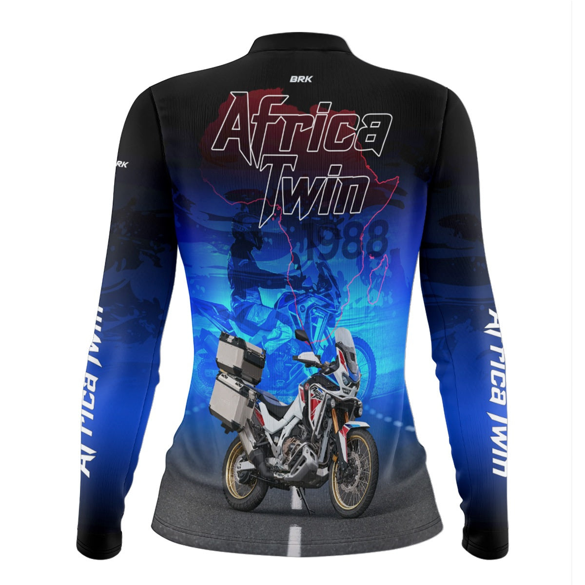 Camisa Feminina Motociclismo Brk Africa Twin Azul com Proteção Solar UV50+