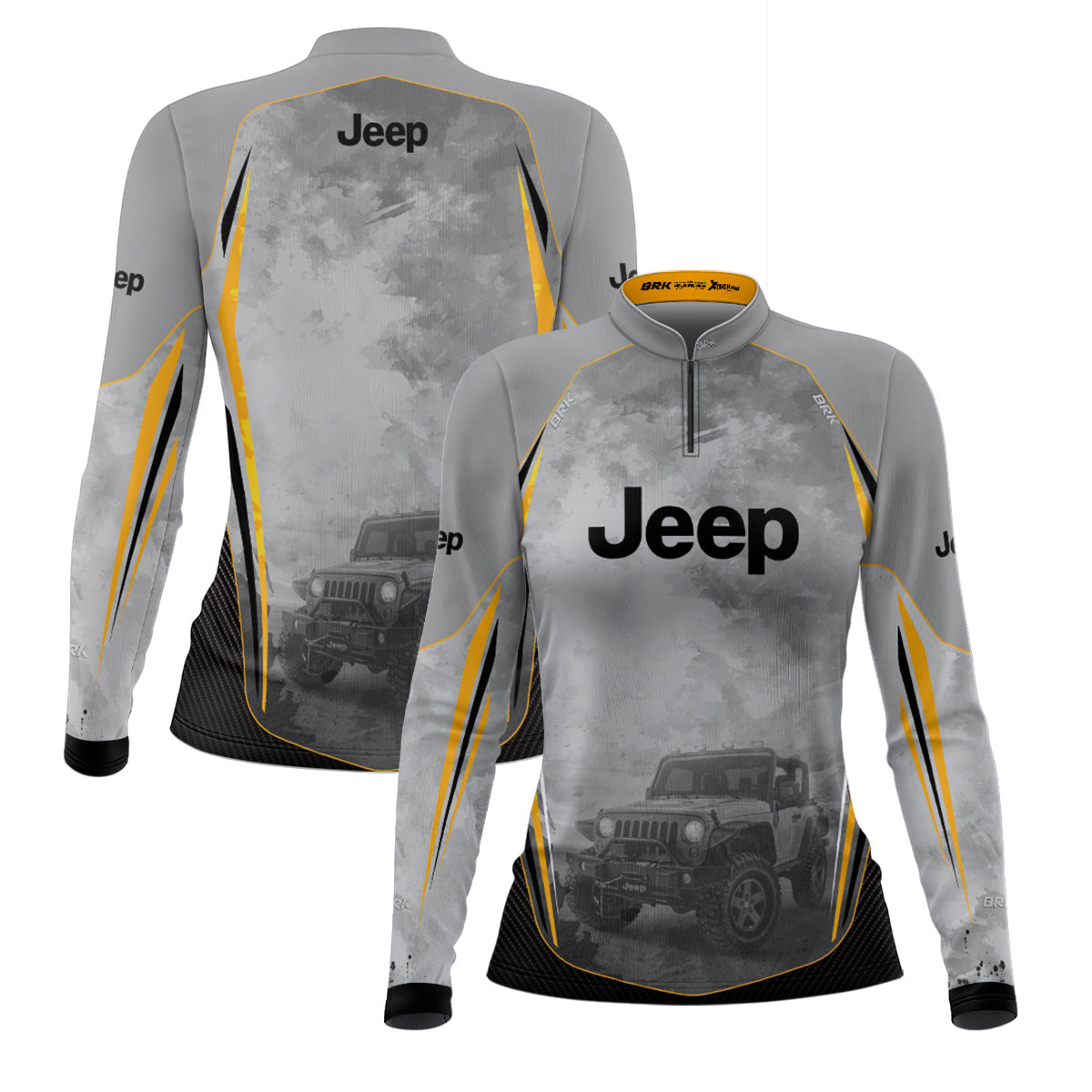 Camisa de Motociclismo Brk Off Road Jeep Cinza com Proteção Solar UV50+