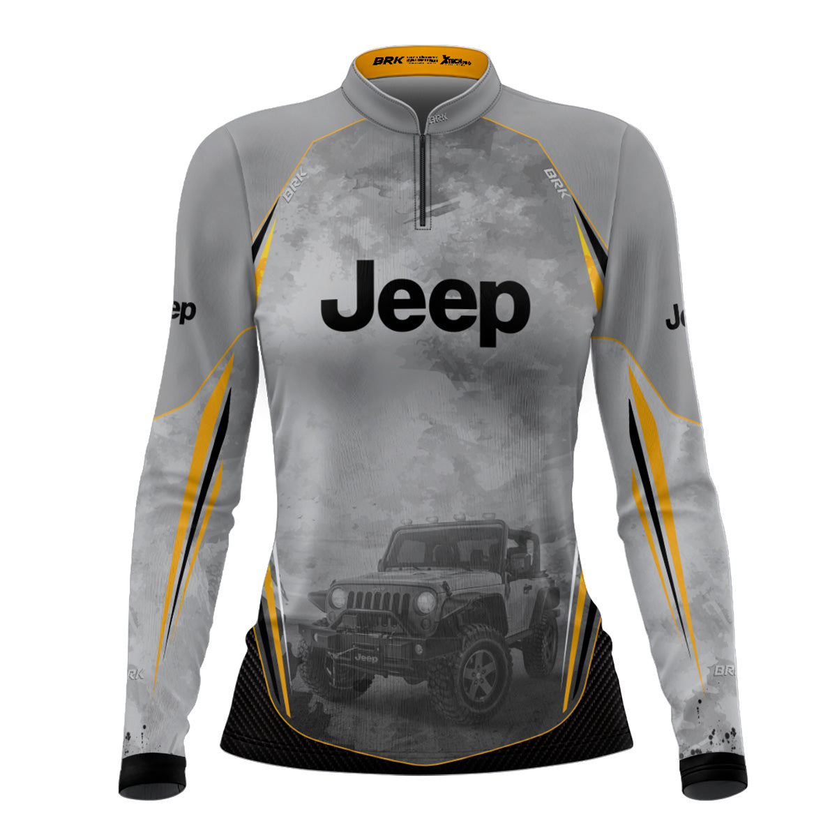 Camisa de Motociclismo Feminina Brk Off Road Jeep Cinza com Proteção Solar UV50+