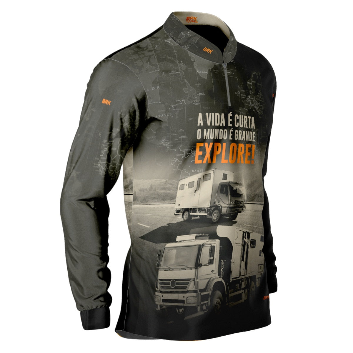 Camisa de Motociclismo Brk Caminhão Motorhome com Proteção Solar UV50+