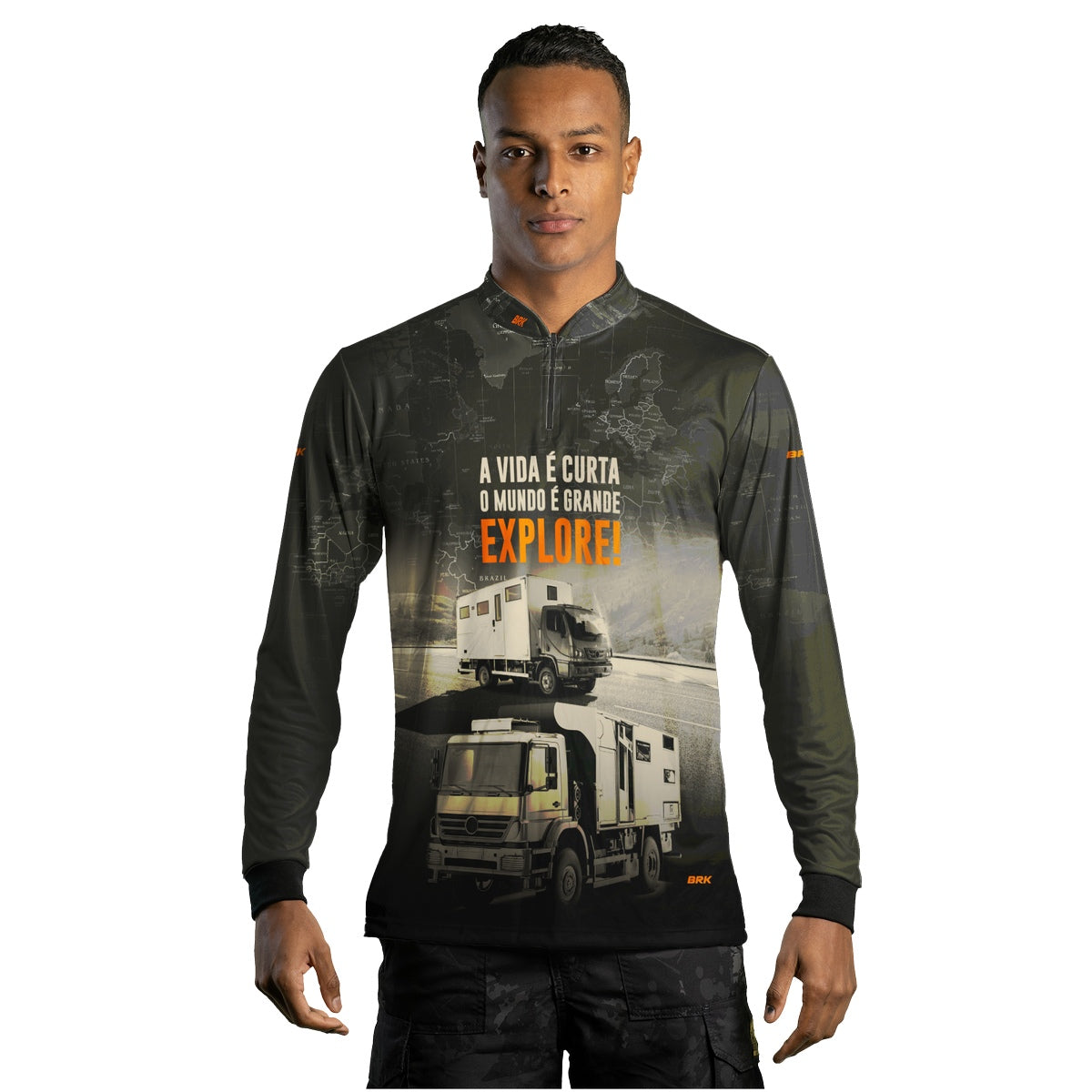 Camisa de Motociclismo Brk Caminhão Motorhome com Proteção Solar UV50+