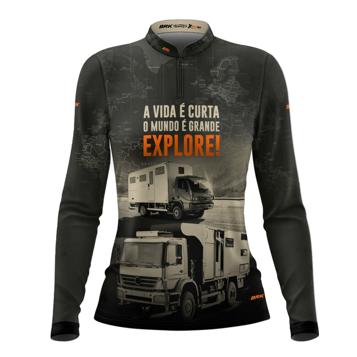 Camisa de Motociclismo Feminina Brk Caminhão Motorhome com Proteção Solar UV50+