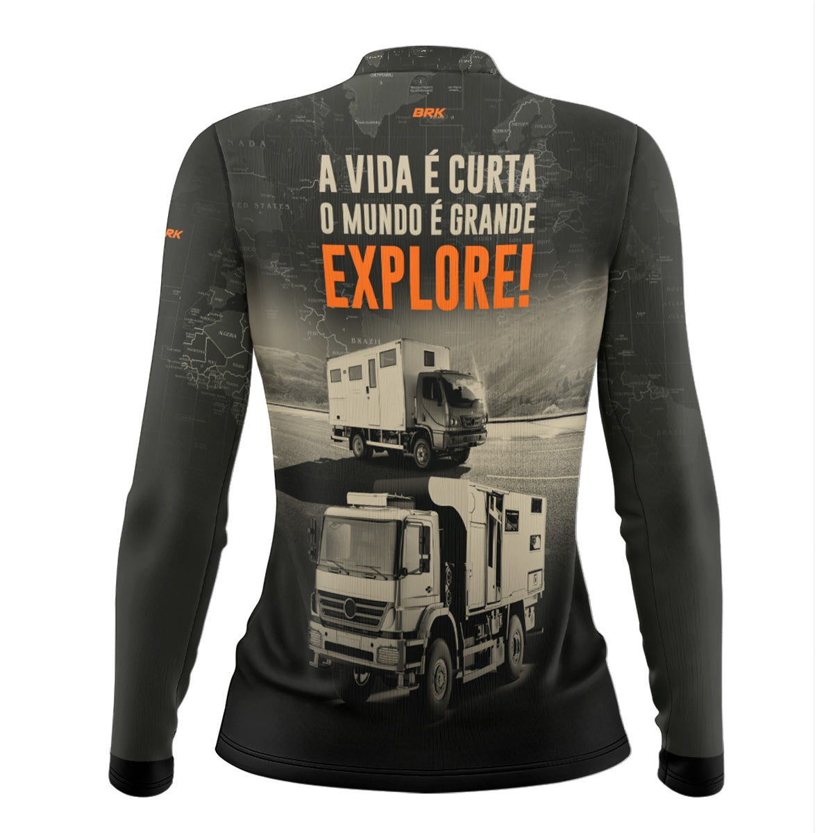 Camisa de Motociclismo Feminina Brk Caminhão Motorhome com Proteção Solar UV50+