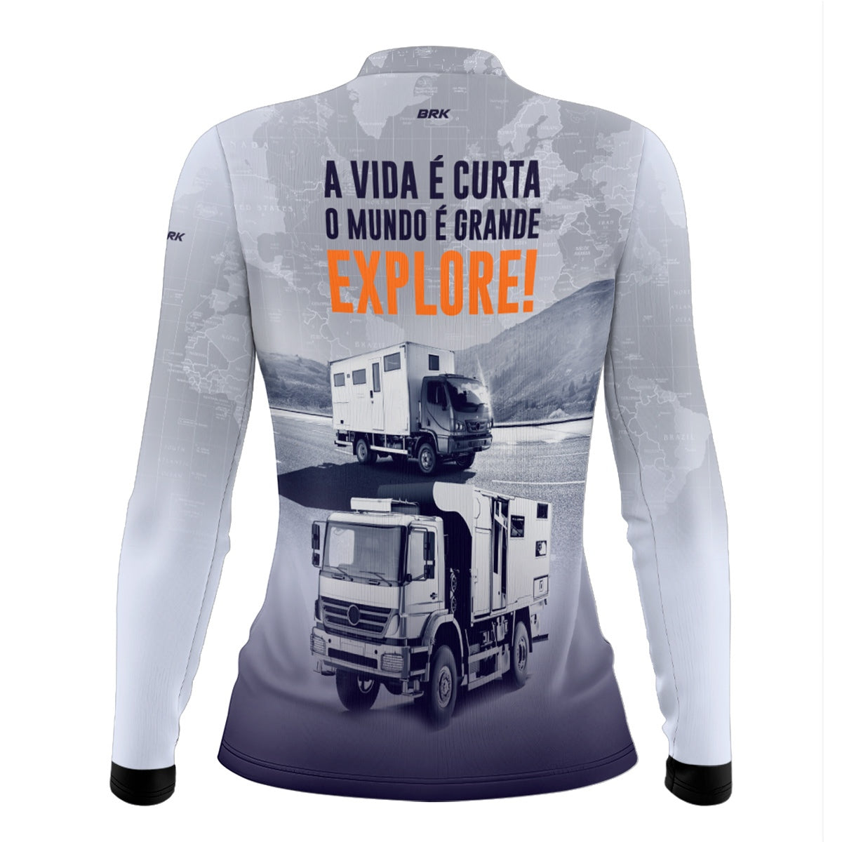 Camisa de Motociclismo Feminina Brk Off Road Motorhome Explore Branca com Proteção Solar UV50+