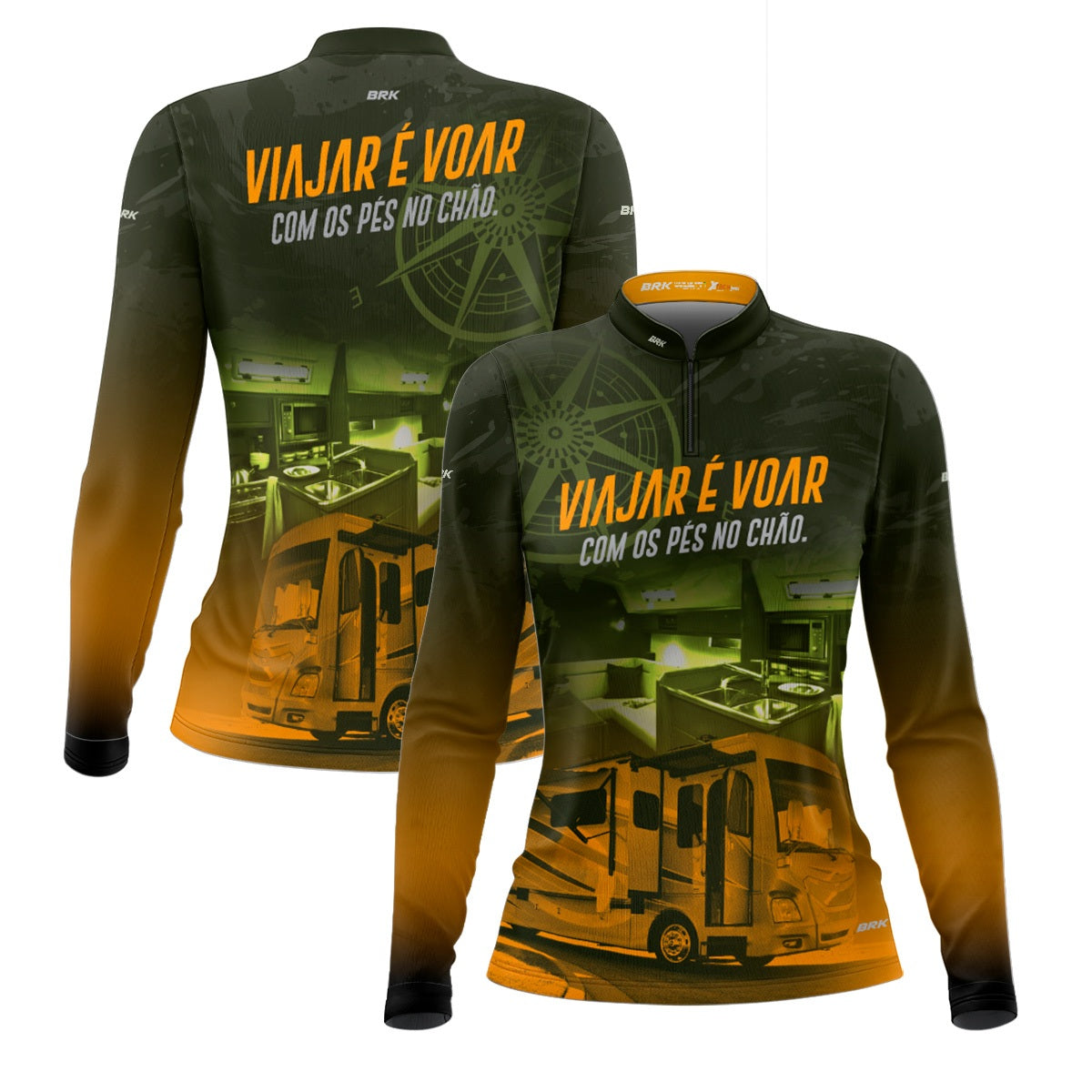 Camisa de Motociclismo Feminina Brk Ônibus Motorhome com Proteção Solar UV50+