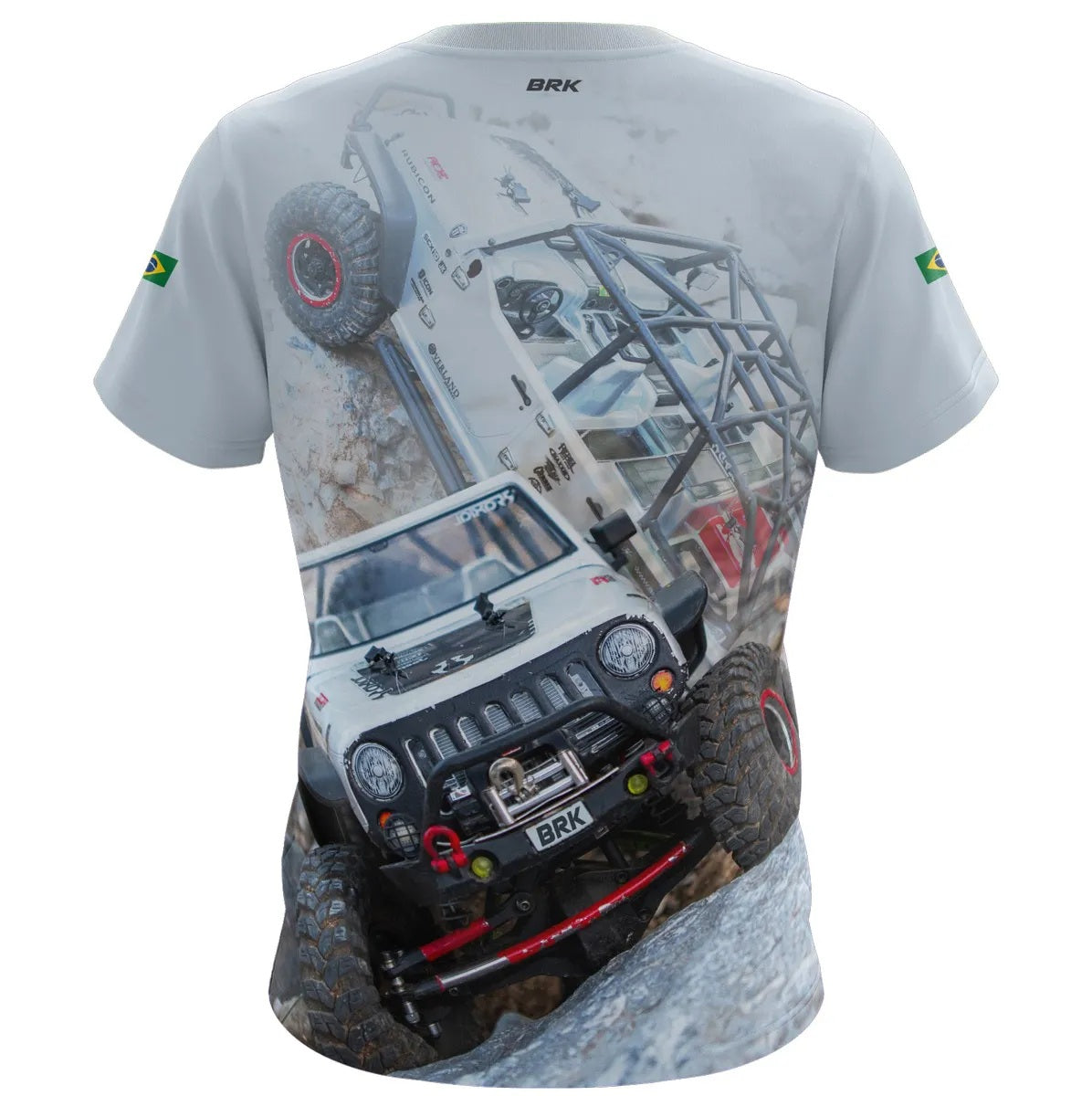 Camiseta Brk Jipe Branco Rock Crawling com Proteção Solar UV50+