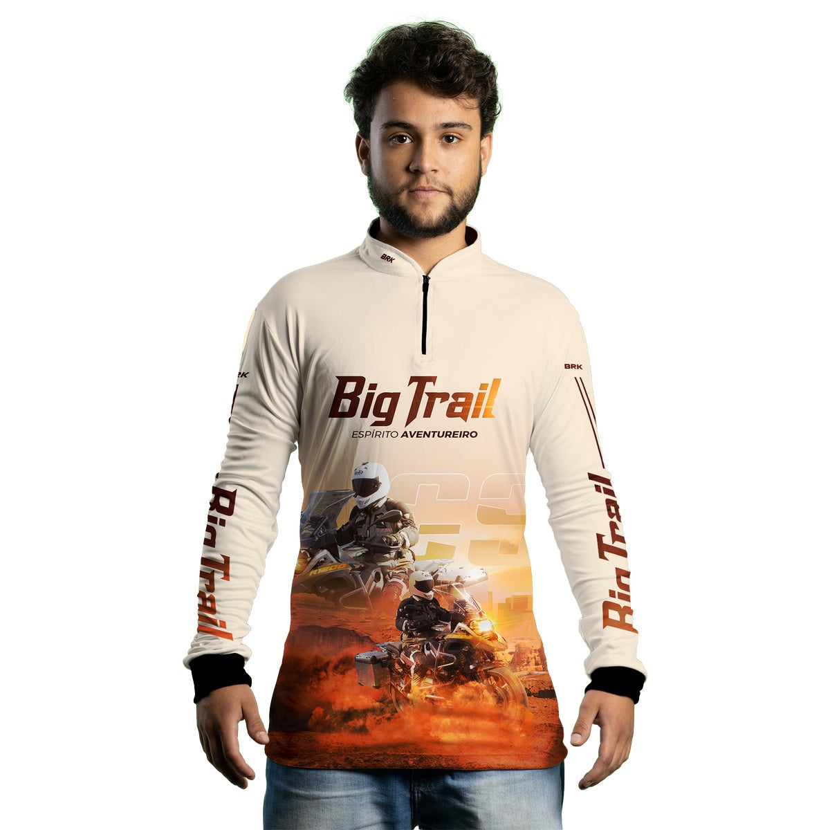 Camisa de Motociclismo Brk R 1200 GS Premium Branca com Proteção Solar UV50+