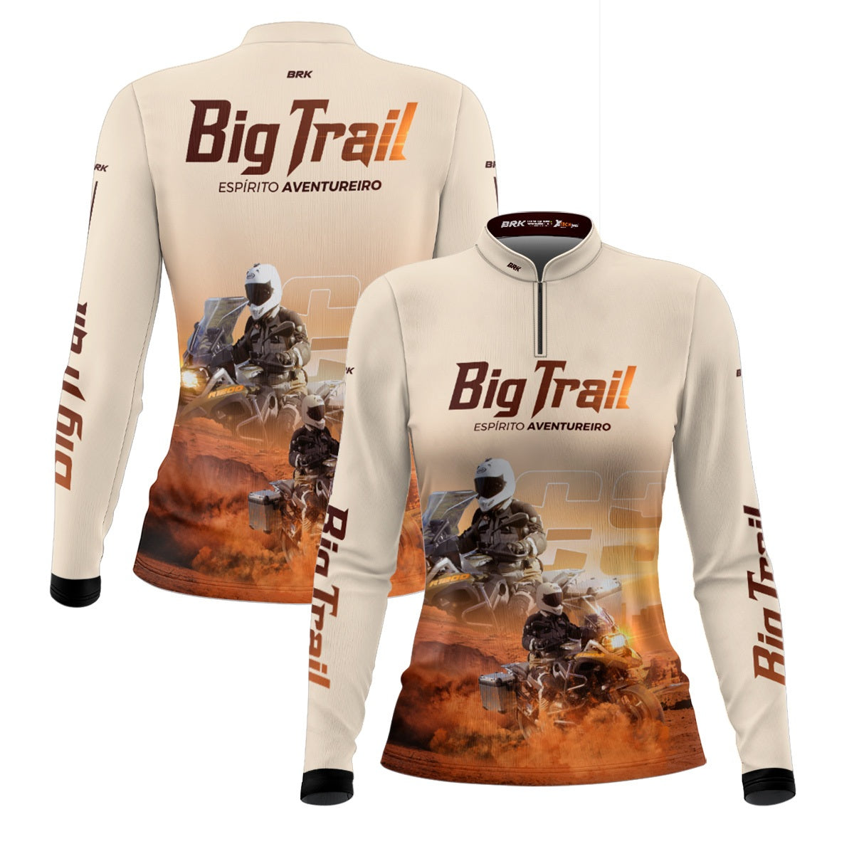 Camisa de Motociclismo Feminina Brk R 1200 GS Premium Branca com Proteção Solar UV50+