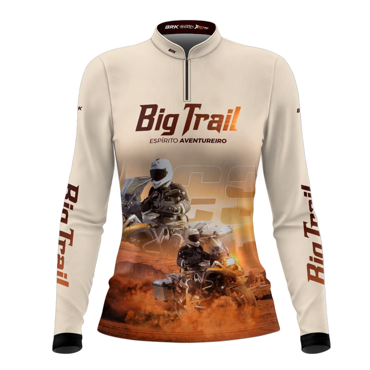 Camisa de Motociclismo Feminina Brk R 1200 GS Premium Branca com Proteção Solar UV50+
