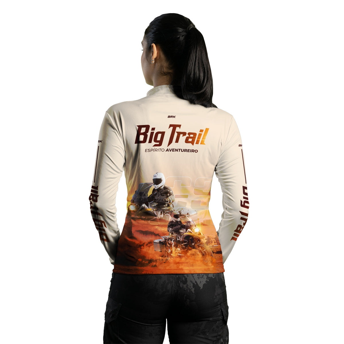 Camisa de Motociclismo Feminina Brk R 1200 GS Premium Branca com Proteção Solar UV50+