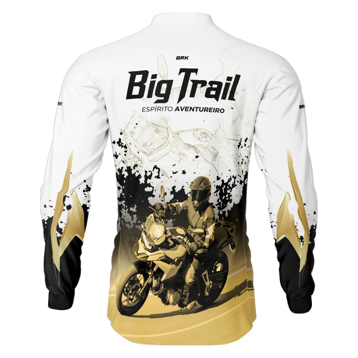 Camisa de Motociclismo Brk F 750 GS Branca com Proteção Solar UV50+